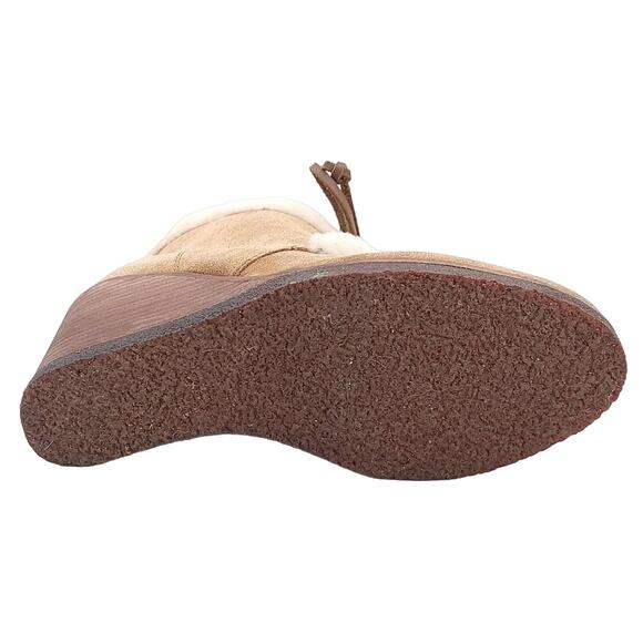 Splendid Women Winter Bootie Catalina US 6.5 Brown Suede Fleece Lined Wedge - Picture 7 of 7